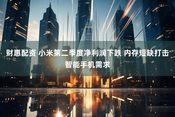 财惠配资 小米第二季度净利润下跌 内存短缺打击智能手机需求